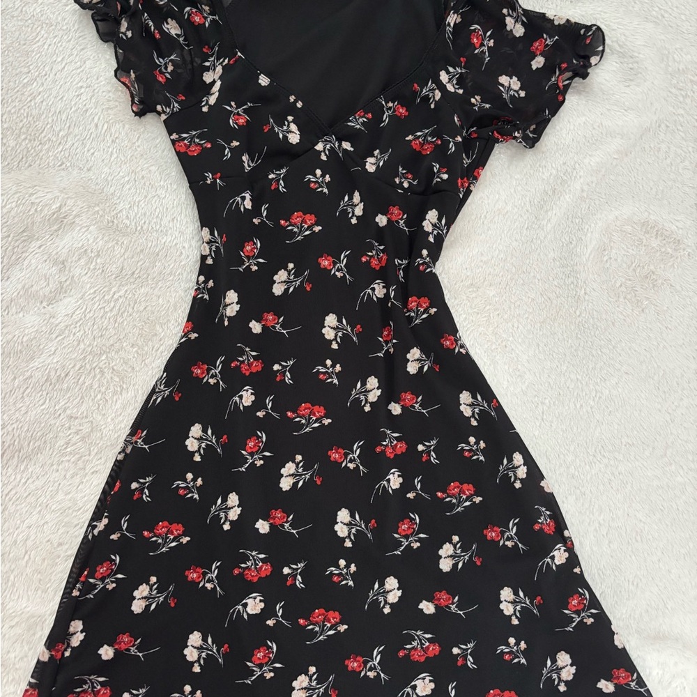 Floral Black Dress